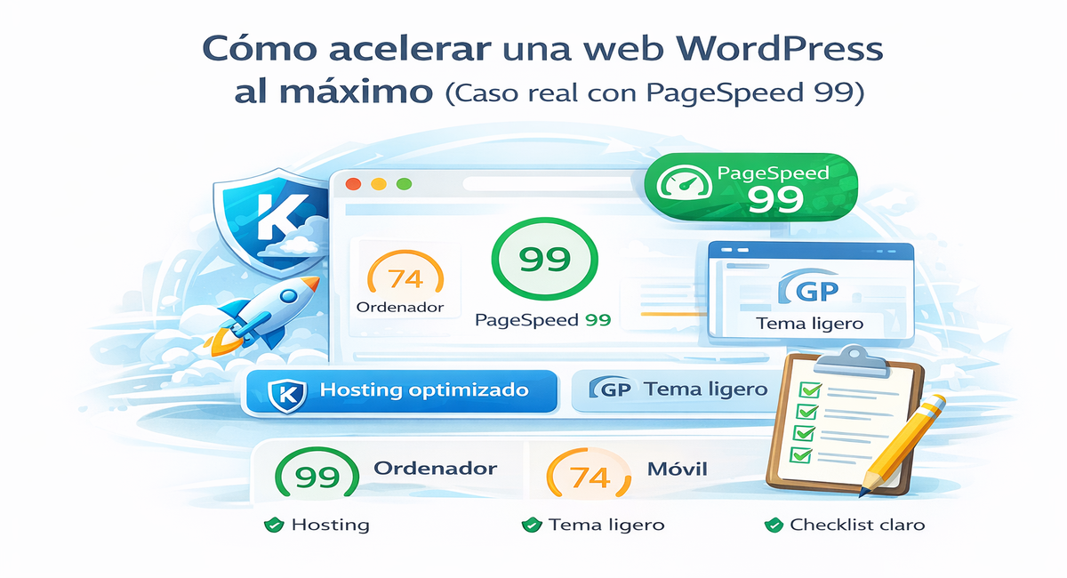 Cómo acelerar WordPress con un caso real y resultados en PageSpeed