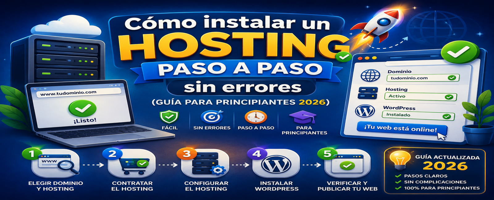Cómo instalar un hosting paso a paso: guía para principiantes con consejos para evitar errores