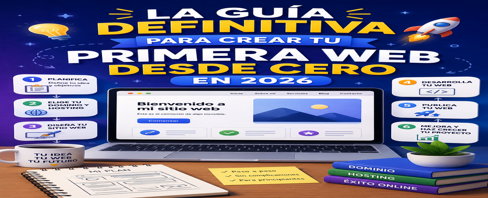 Guía definitiva para crear tu primera web desde cero en 2026: paso a paso desde hosting hasta SEO